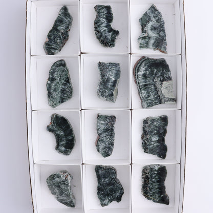 Seraphinite Slices Set of 12 - Expert Wholesale and Supplier of Wholesale Crystals & Bulk Gemstones, ["Russia","Seraphinite","Slices and Slabs"]