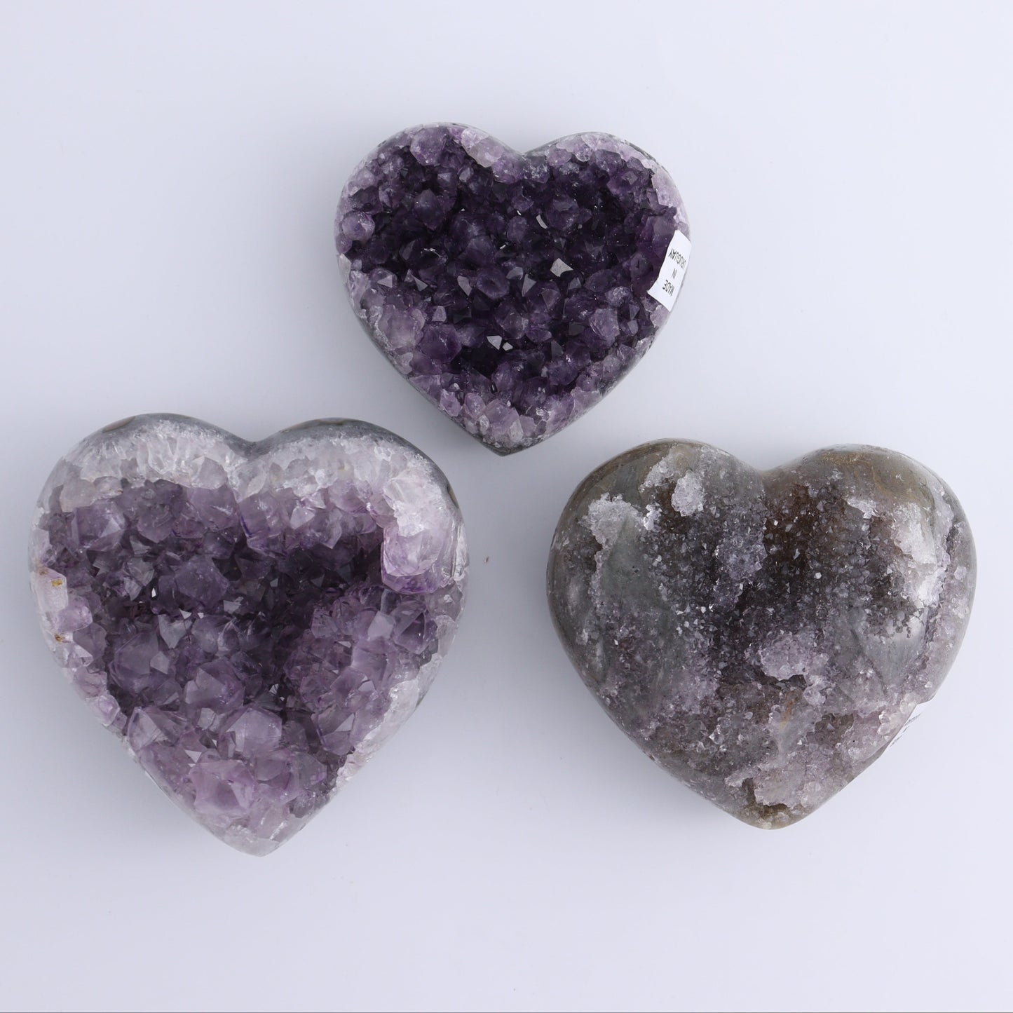 Uruguay Amethyst Hearts Set of 6 - Expert Wholesale and Supplier of Wholesale Crystals & Bulk Gemstones, ["Amethyst","Hearts","Uruguay"]