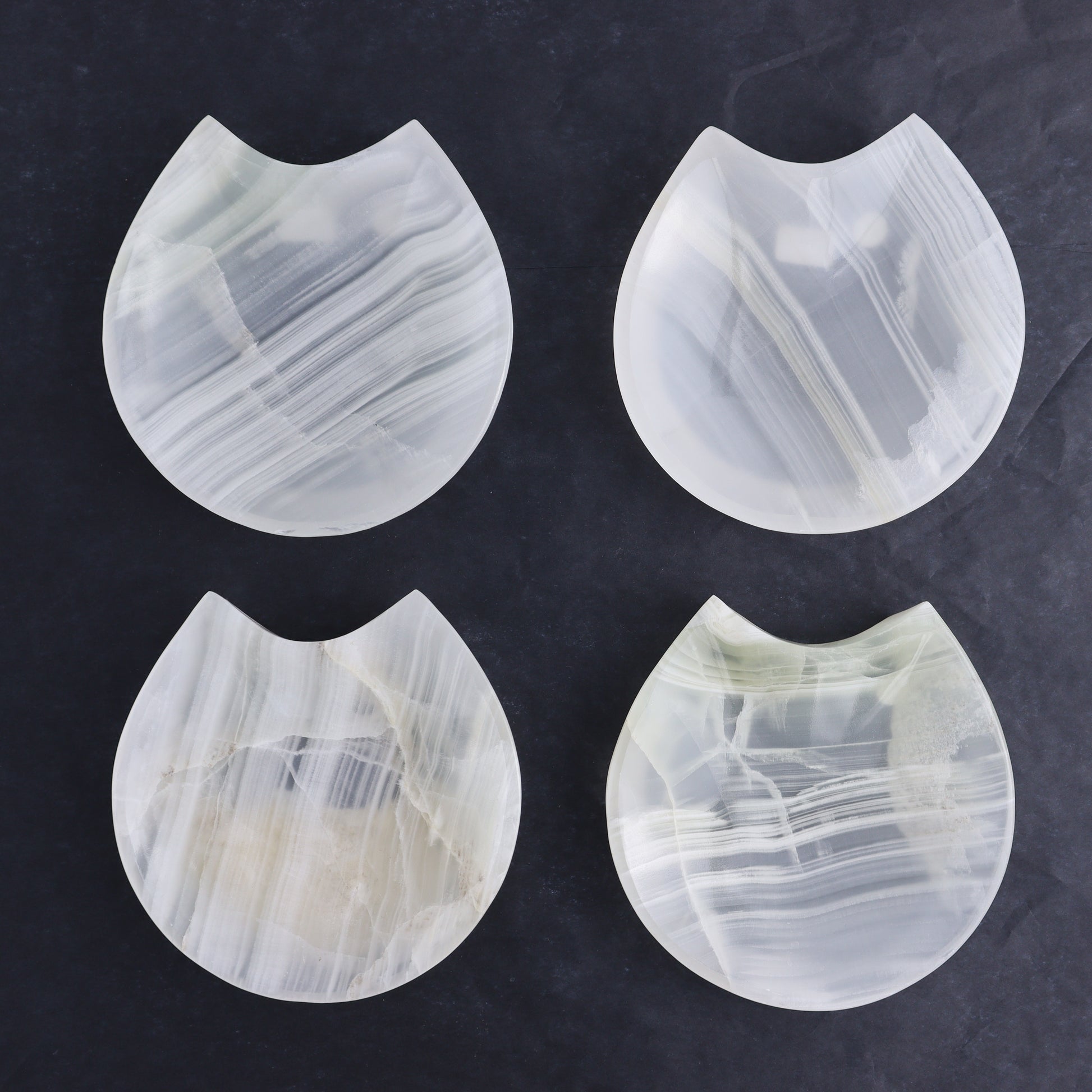 One White Onyx Cat Shaped Dish - Expert Wholesale and Supplier of Wholesale Crystals & Bulk Gemstones, ["Catalog Onyx","Coffins","Halloween","Mexico","onyx","Plates","White onyx"]