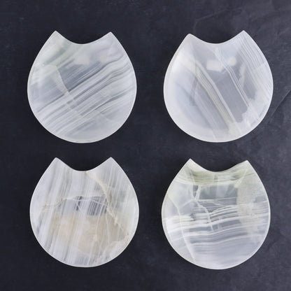 One White Onyx Cat Shaped Dish - Expert Wholesale and Supplier of Wholesale Crystals & Bulk Gemstones, ["Catalog Onyx","Coffins","Halloween","Mexico","onyx","Plates","White onyx"]