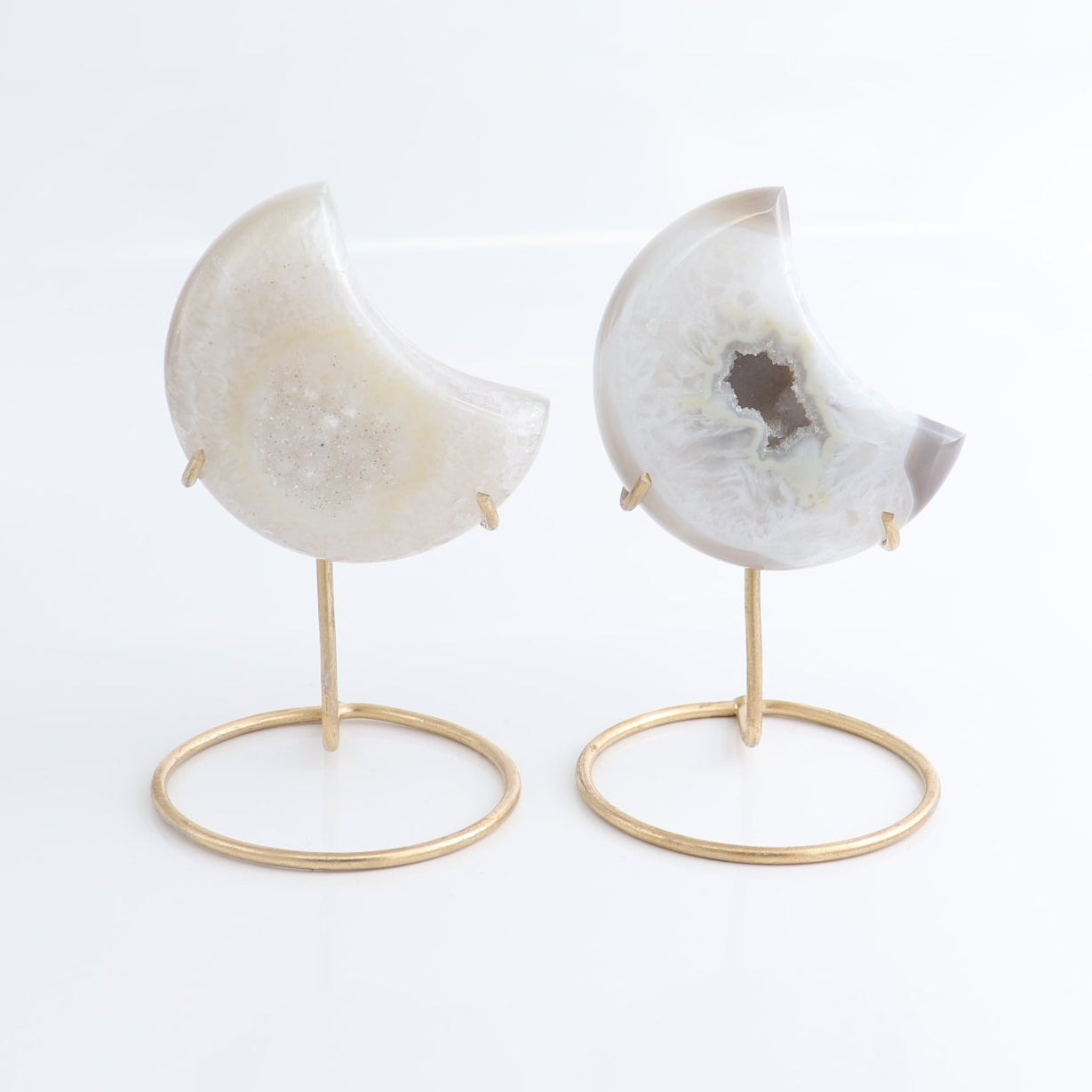 Agate Moons with Stand Set of 5