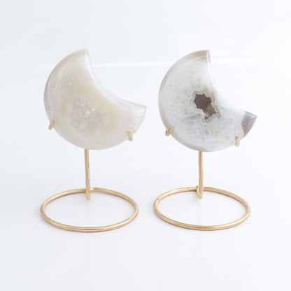 Agate Moons with Stand Set of 5