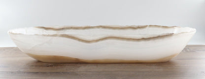 Mexican Onyx/Calcite Canoe Bowl 28"