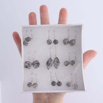 Rutilated Quartz Earrings Pairs of 9 - Expert Wholesale and Supplier of Wholesale Crystals & Bulk Gemstones, ["close_50","earrings","India","Rutilated Quartz","sterling silver"]