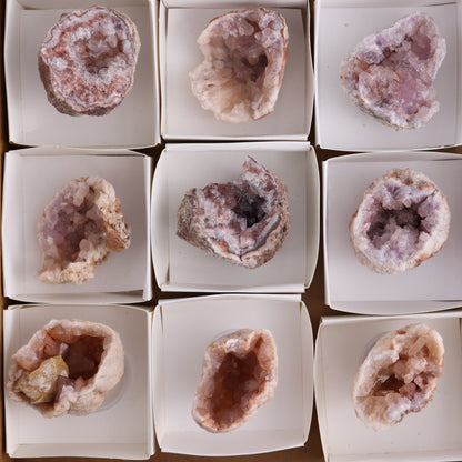 Pink Amethyst Flat of 12 - Expert Wholesale and Supplier of Wholesale Crystals & Bulk Gemstones, ["Amethyst","Pink Amethyst"]