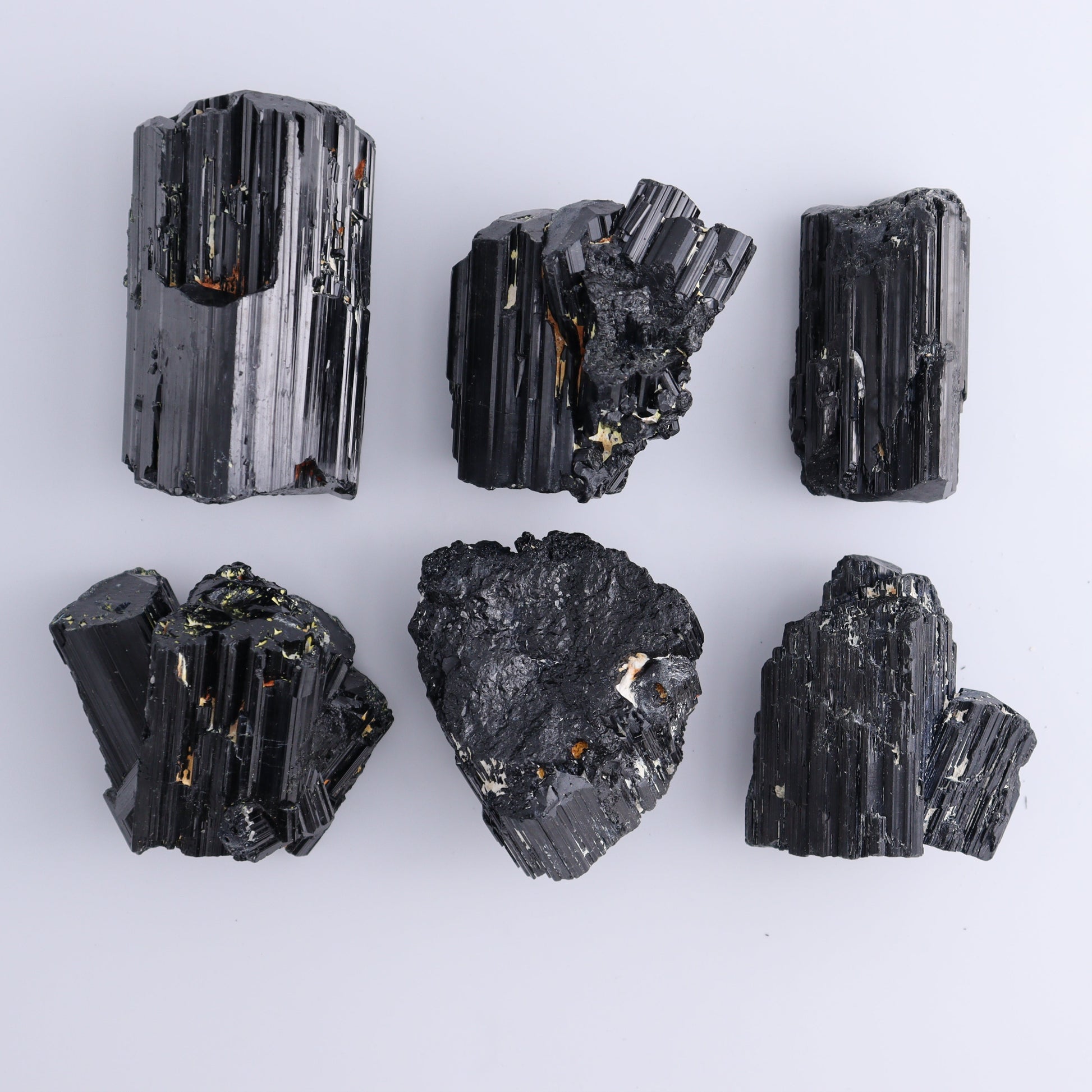 Black Tourmaline Roughs Set of 6 - Expert Wholesale and Supplier of Wholesale Crystals & Bulk Gemstones, ["Black Tourmaline","Madagascar","Rough","Tourmaline"]