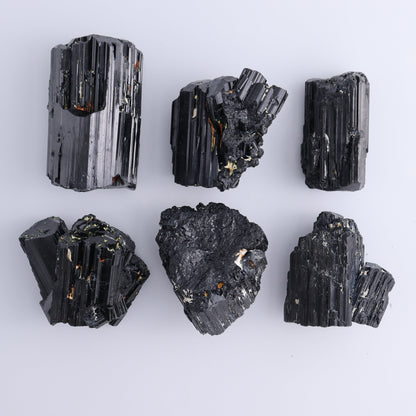 Black Tourmaline Roughs Set of 6 - Expert Wholesale and Supplier of Wholesale Crystals & Bulk Gemstones, ["Black Tourmaline","Madagascar","Rough","Tourmaline"]