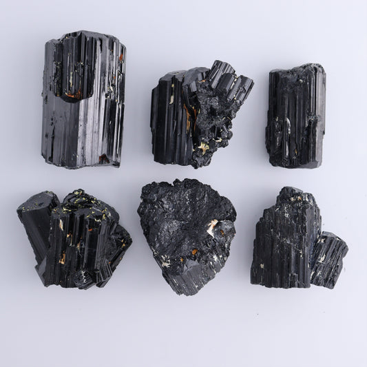 Black Tourmaline Roughs Set of 6 - Expert Wholesale and Supplier of Wholesale Crystals & Bulk Gemstones, ["Black Tourmaline","Madagascar","Rough","Tourmaline"]