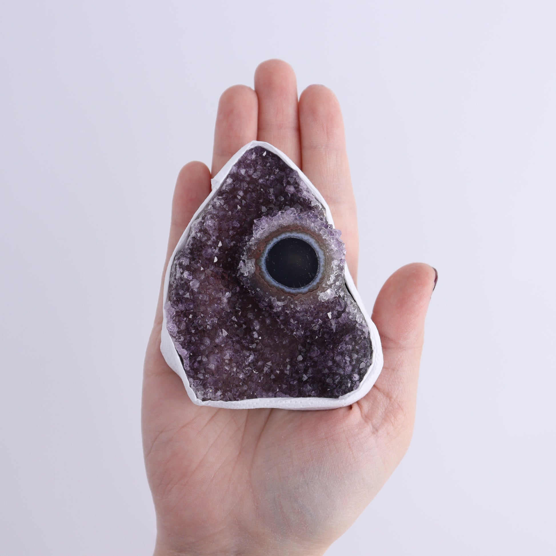 Uruguay Amethyst Clusters with "Eyes" Flat of 10 - Expert Wholesale and Supplier of Wholesale Crystals & Bulk Gemstones, ["Amethyst","Clusters","Eyes Amethyst","Uruguay"]