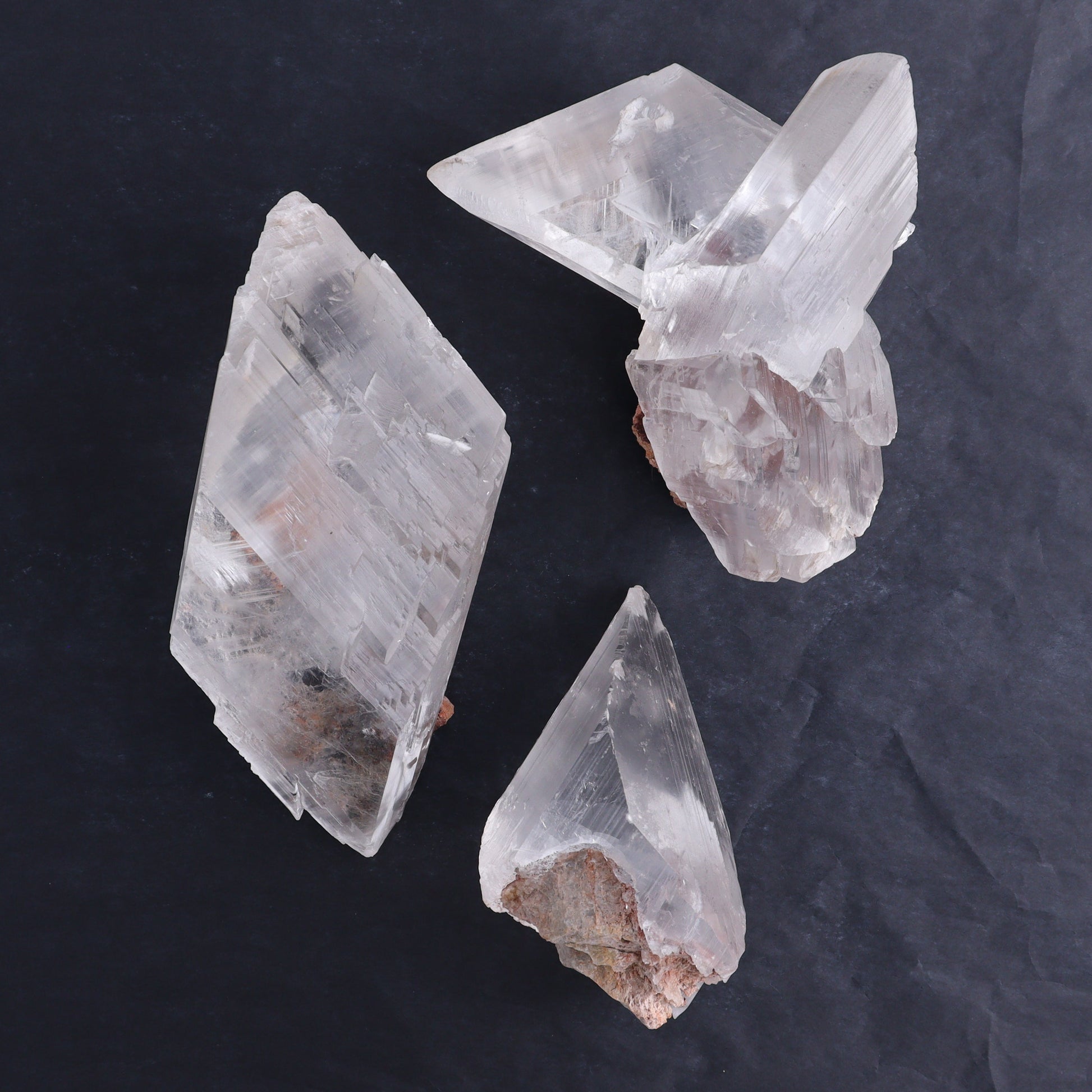 Naica Selenite Flat Set of 3 - Expert Wholesale and Supplier of Wholesale Crystals & Bulk Gemstones, ["Naica Selenite","selenite"]