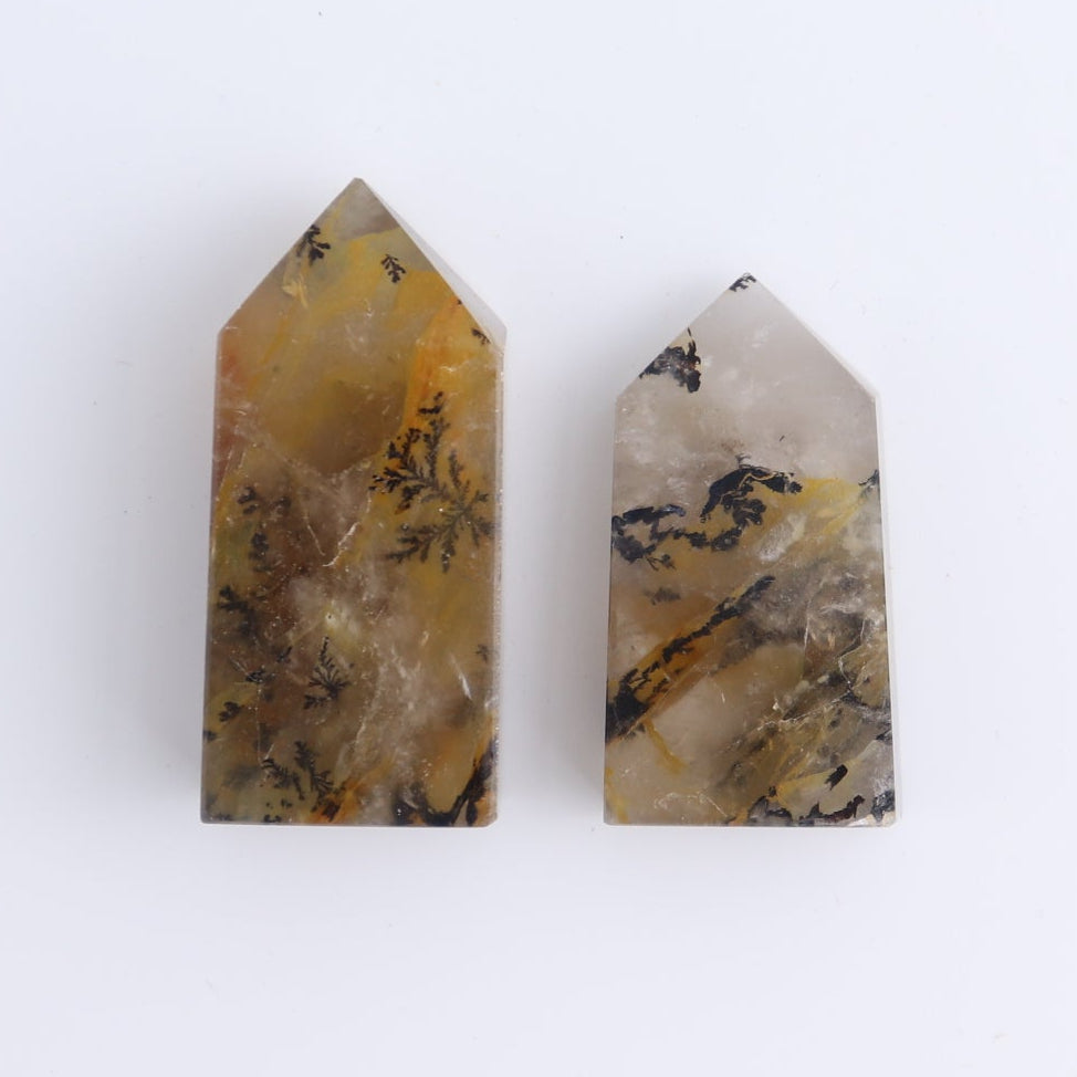 Dendritic Golden Healer Quartz Towers Set of 10
