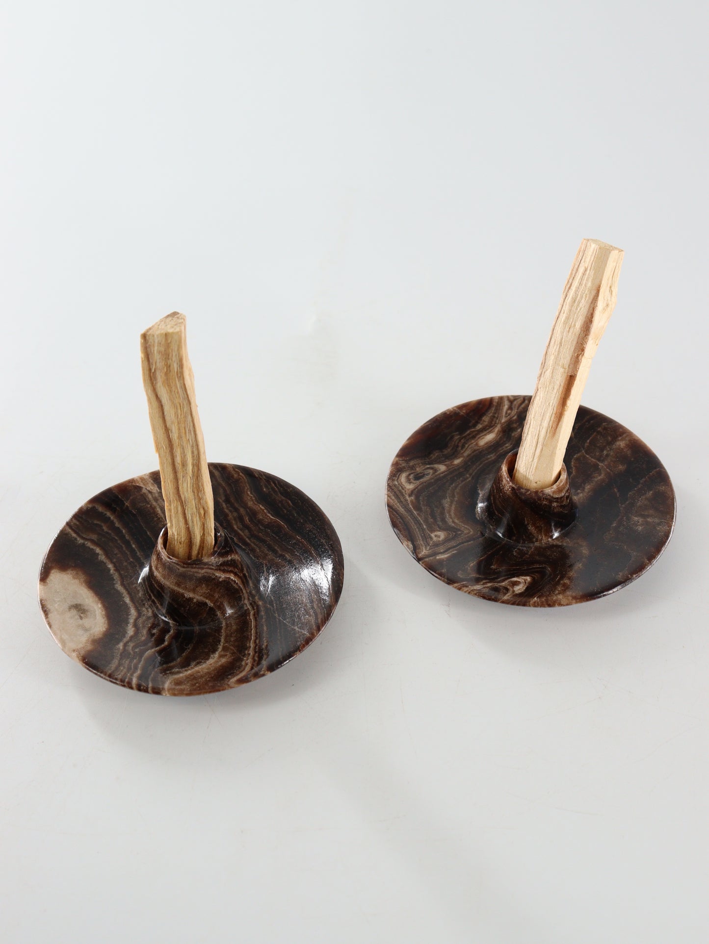 Chocolate Onyx and Black Marble Palo Santo Holders Set of 10