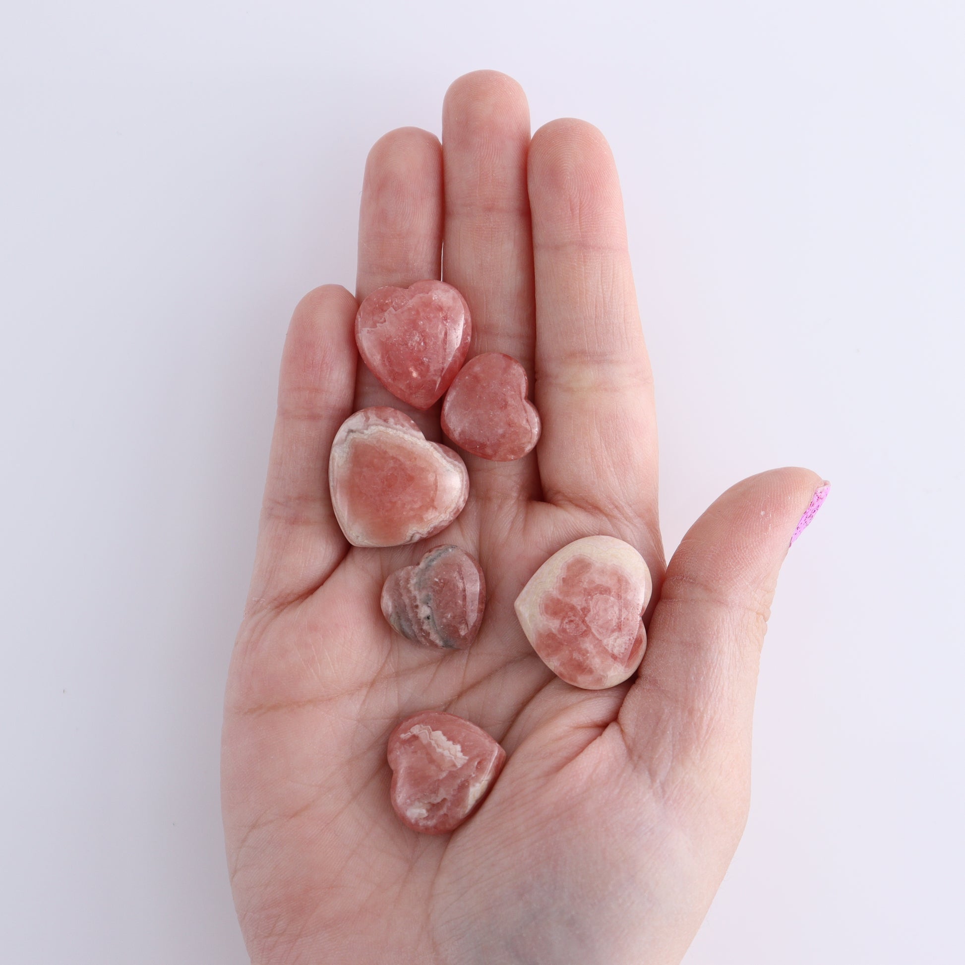 Rhodochrosite Hearts Set of 12 - Expert Wholesale and Supplier of Wholesale Crystals & Bulk Gemstones, ["Argentina","Hearts","Rhodochrosite"]