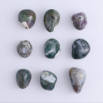 Moss Agate Tumbles 1 kg Set