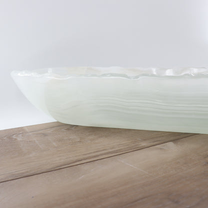 Mexican Onyx/Calcite Canoe Bowl