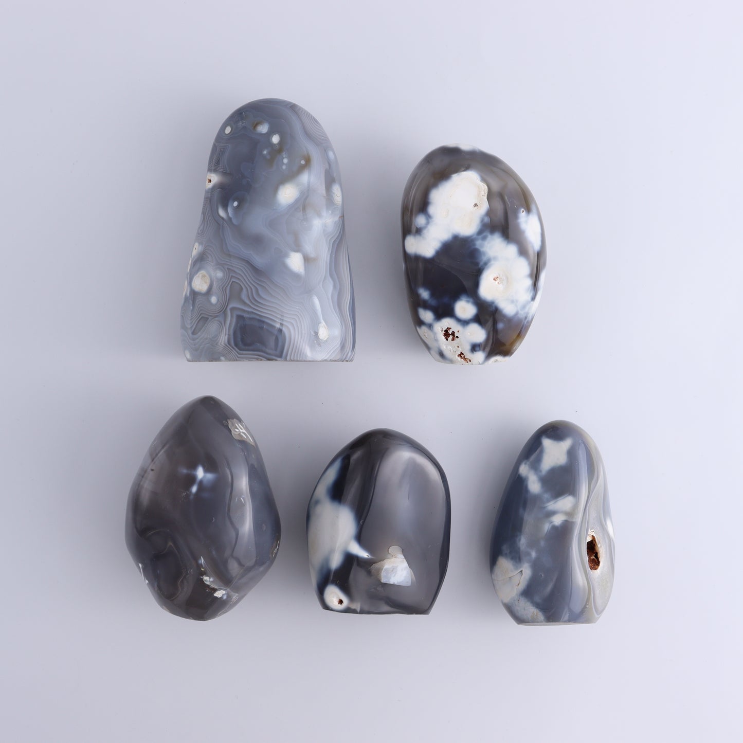 Orca Agate Freeform Set of 5 - Expert Wholesale and Supplier of Wholesale Crystals & Bulk Gemstones, ["close_30","Freeforms","Madagascar","Orca Agate"]