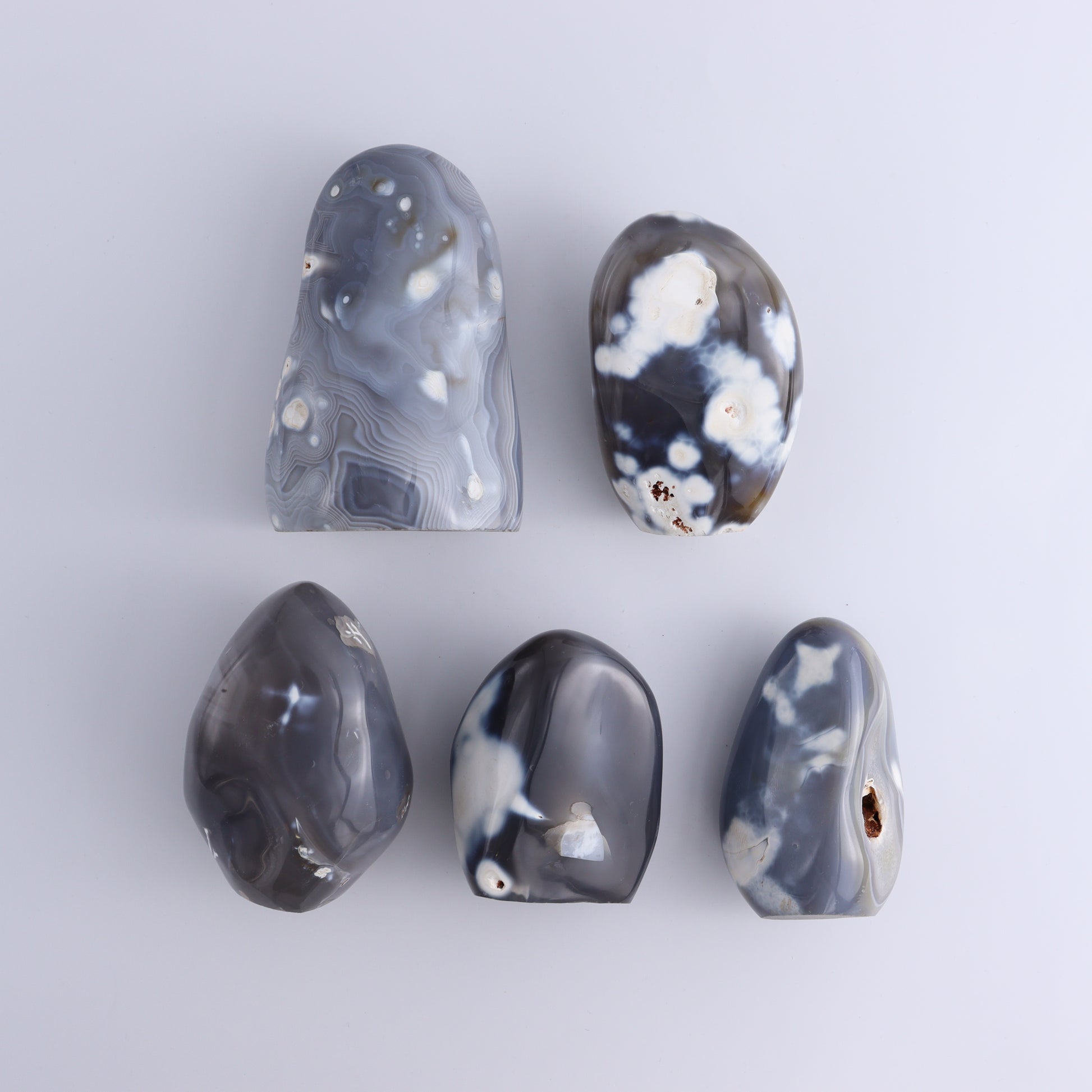 Orca Agate Freeform Set of 5 - Expert Wholesale and Supplier of Wholesale Crystals & Bulk Gemstones, ["close_30","Freeforms","Madagascar","Orca Agate"]