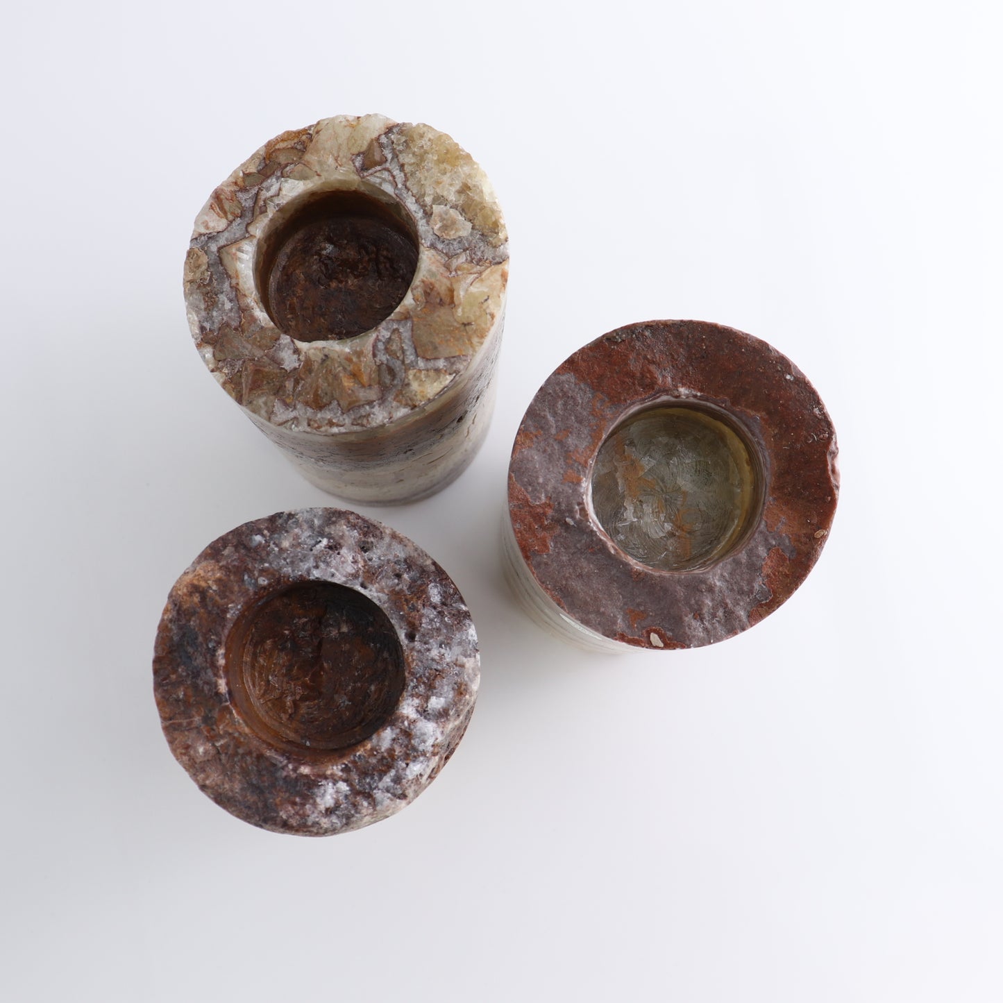 Mexican Onyx/Calcite Candle Holders Set of 3