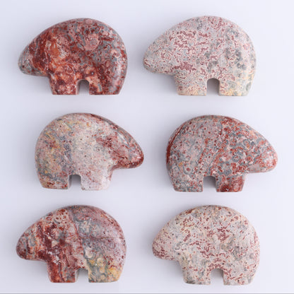 Leopardskin Jasper Bears Set of 6 - Expert Wholesale and Supplier of Wholesale Crystals & Bulk Gemstones, ["Bears","close_30","jasper","leopard skin jasper","Mexico"]