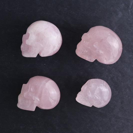 Rose Quartz Skulls Set of 4