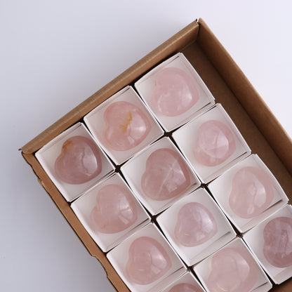 Rose Quartz Hearts Set of 12 - Expert Wholesale and Supplier of Wholesale Crystals & Bulk Gemstones, ["Hearts","Madagascar","Quartz","Rose Quartz"]