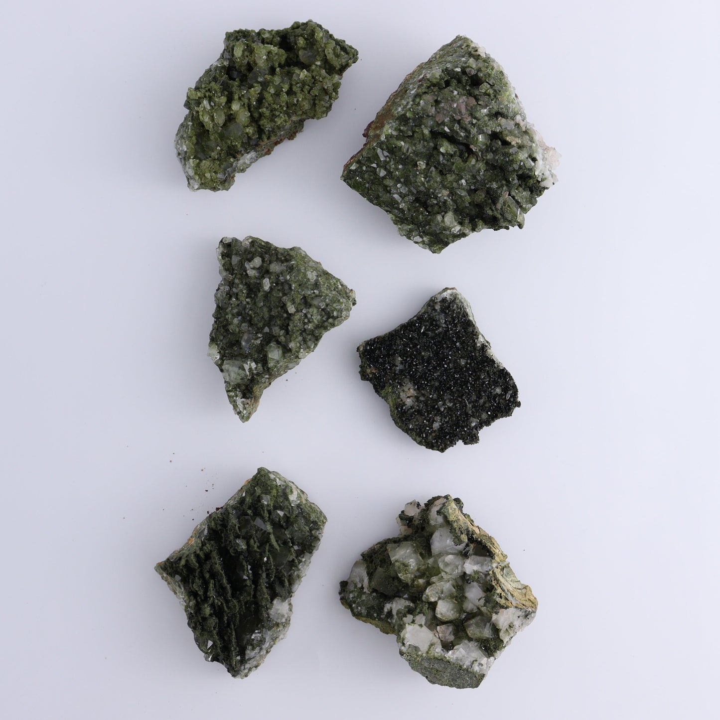 Epidote Set of 6 - Expert Wholesale and Supplier of Wholesale Crystals & Bulk Gemstones, ["epidote","flat","Flats"]