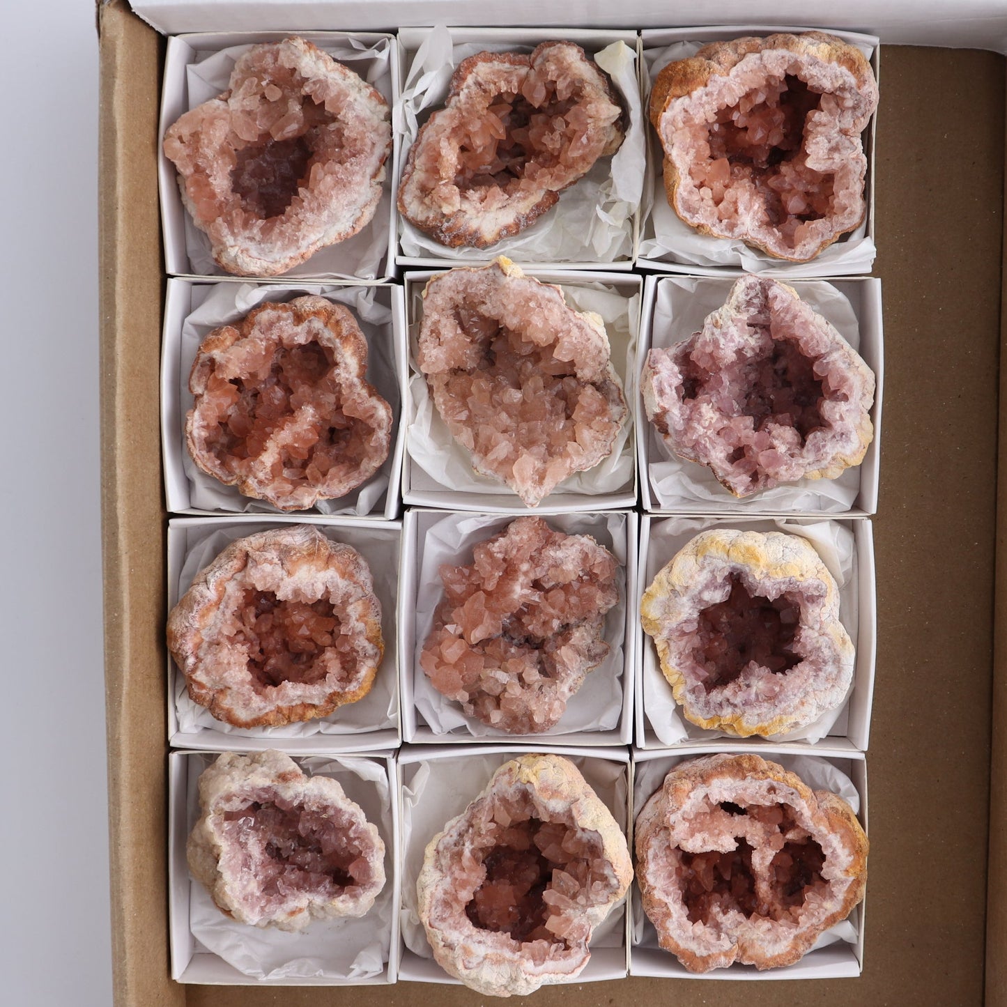 Pink Amethyst Clusters Set of 12