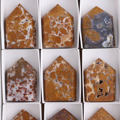 Brecciated Jasper Points Set of 9 - Expert Wholesale and Supplier of Wholesale Crystals & Bulk Gemstones, ["Brecciated Jasper","Indonesia","Points"]