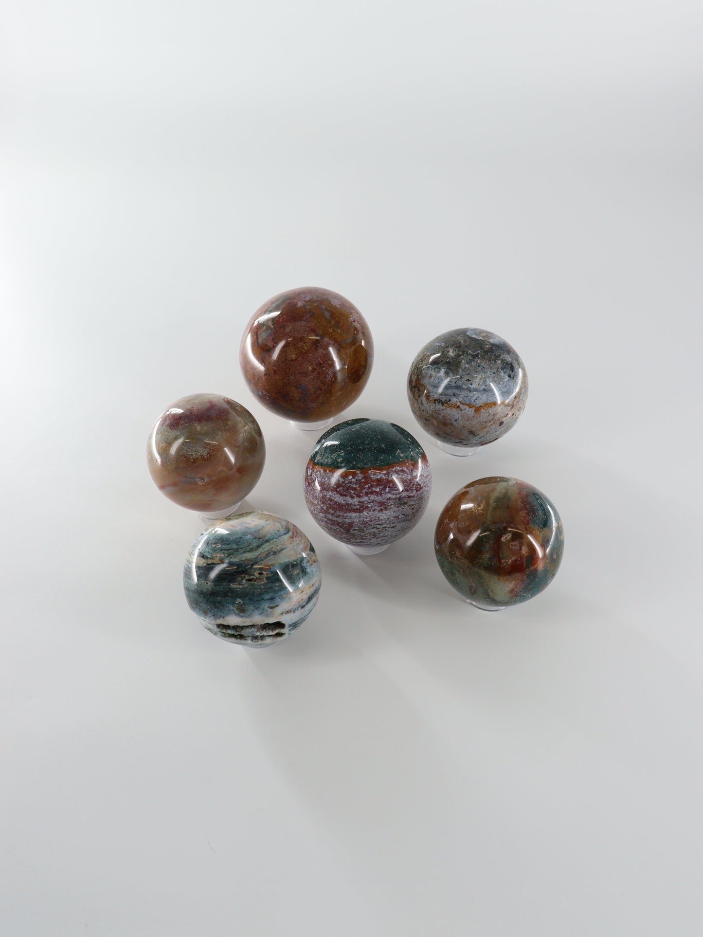 Fancy Jasper Spheres Set of 6 - Expert Wholesale and Supplier of Wholesale Crystals & Bulk Gemstones, []