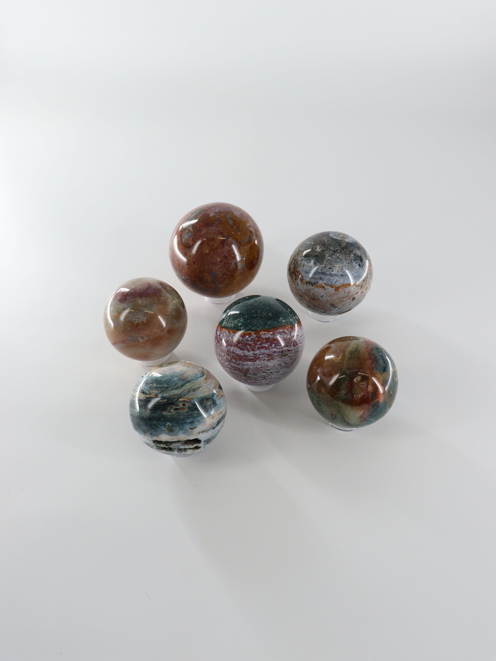 Fancy Jasper Spheres Set of 6 - Expert Wholesale and Supplier of Wholesale Crystals & Bulk Gemstones, []