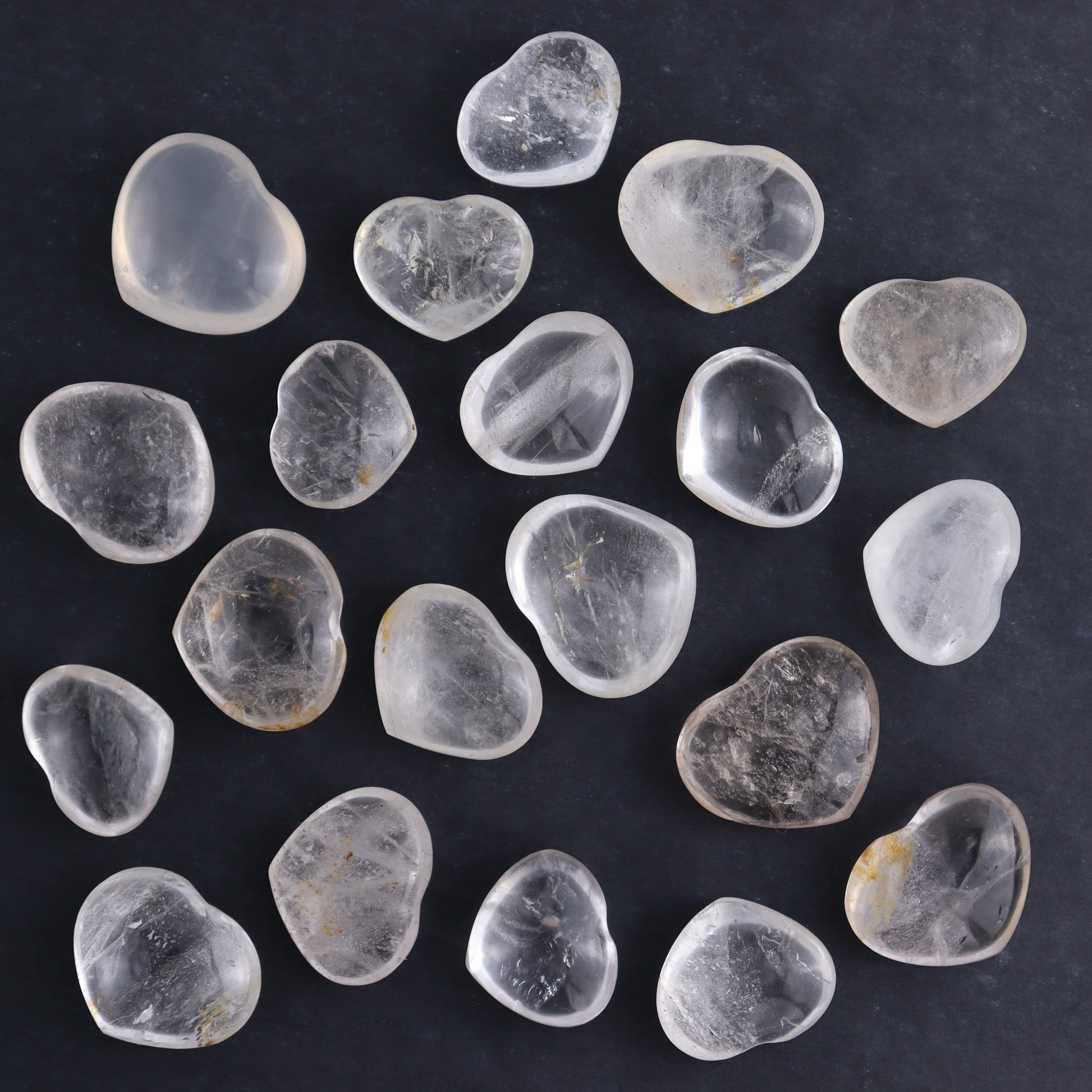Clear Quartz Hearts Set of 20 Pieces - Expert Wholesale and Supplier of Wholesale Crystals & Bulk Gemstones, ["Clear Quartz","Hearts","Quartz"]