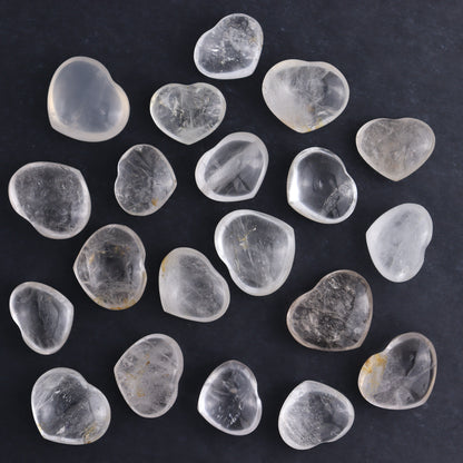 Clear Quartz Hearts Set of 20 Pieces - Expert Wholesale and Supplier of Wholesale Crystals & Bulk Gemstones, ["Clear Quartz","Hearts","Quartz"]