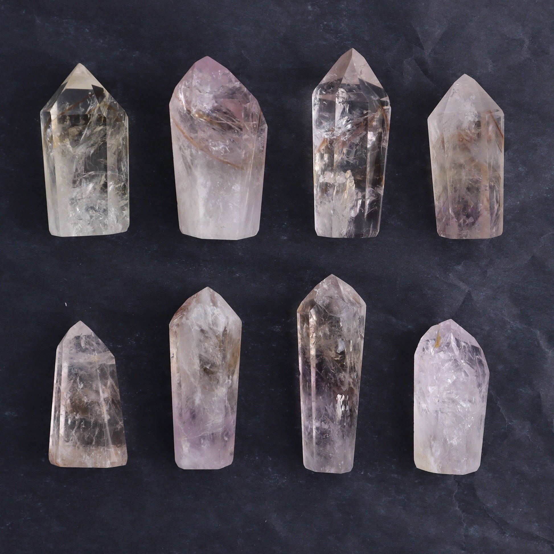 Powellite Amethyst UV Reactive Towers Set of 20 - Expert Wholesale and Supplier of Wholesale Crystals & Bulk Gemstones, ["Amethyst","Powellite"]
