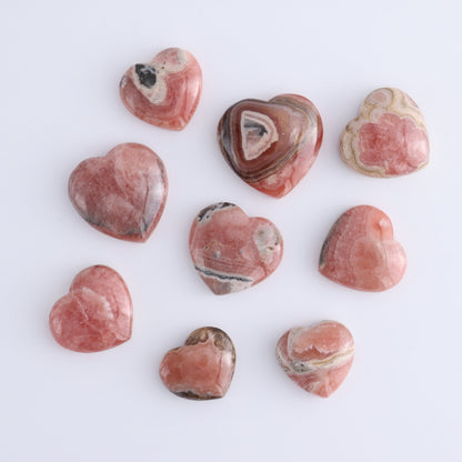 Rhodochrosite Hearts Set of 9 - Expert Wholesale and Supplier of Wholesale Crystals & Bulk Gemstones, ["Argentina","Hearts","Rhodochrosite"]