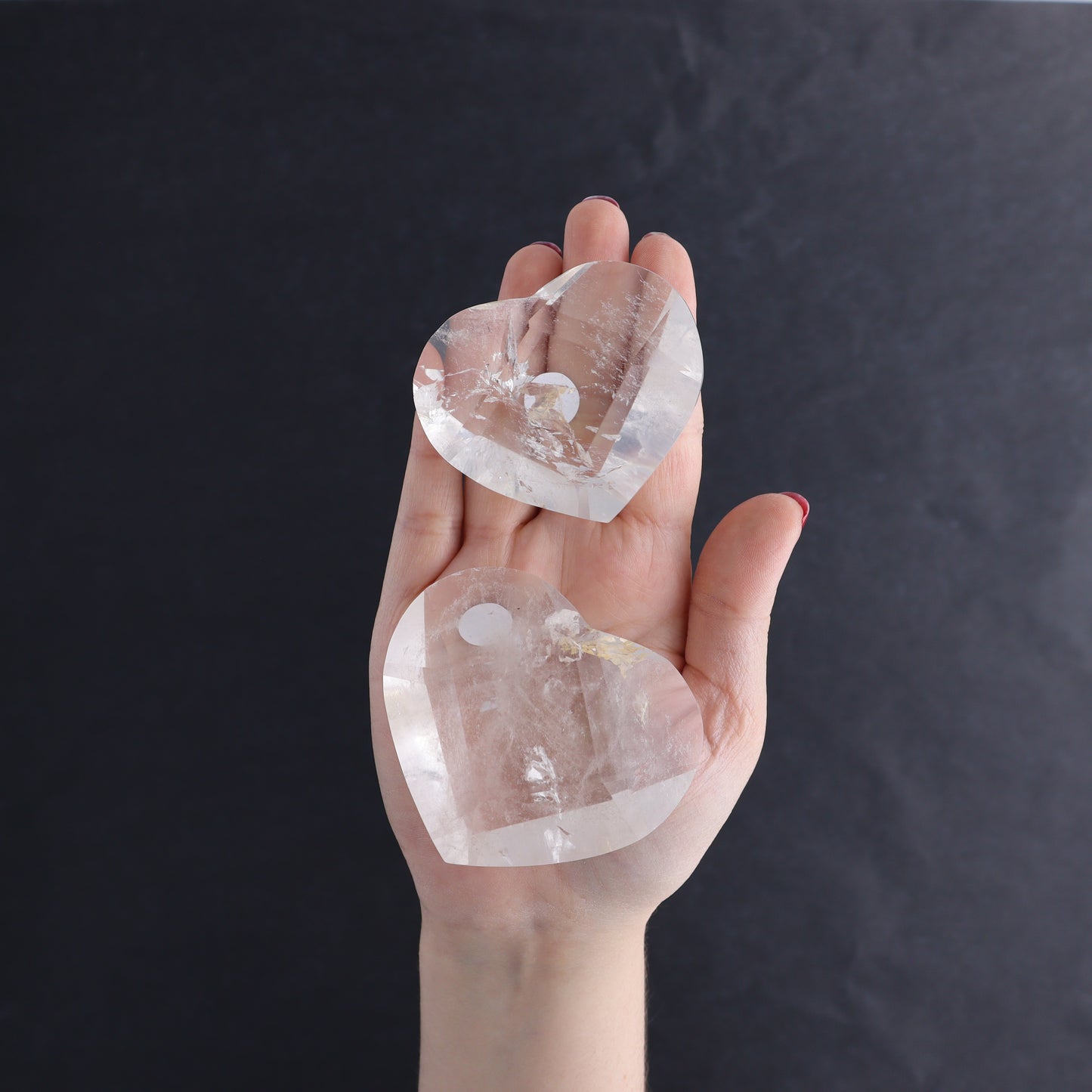 Clear Quartz Mixed Hearts & Hexagon Set of 4 - Expert Wholesale and Supplier of Wholesale Crystals & Bulk Gemstones, ["Brazil","Clear Quartz","Hearts","Hexagon","Quartz"]
