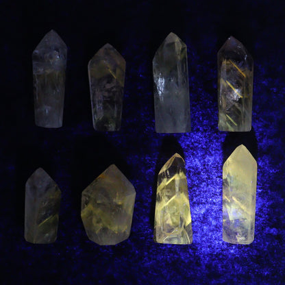 Powellite Amethyst UV Reactive Towers Set of 20 - Expert Wholesale and Supplier of Wholesale Crystals & Bulk Gemstones, ["Amethyst","Powellite"]