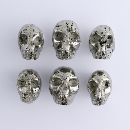 Pyrite Skulls Set of 6 - Expert Wholesale and Supplier of Wholesale Crystals & Bulk Gemstones, ["Hearts","Peru","Pyrite"]