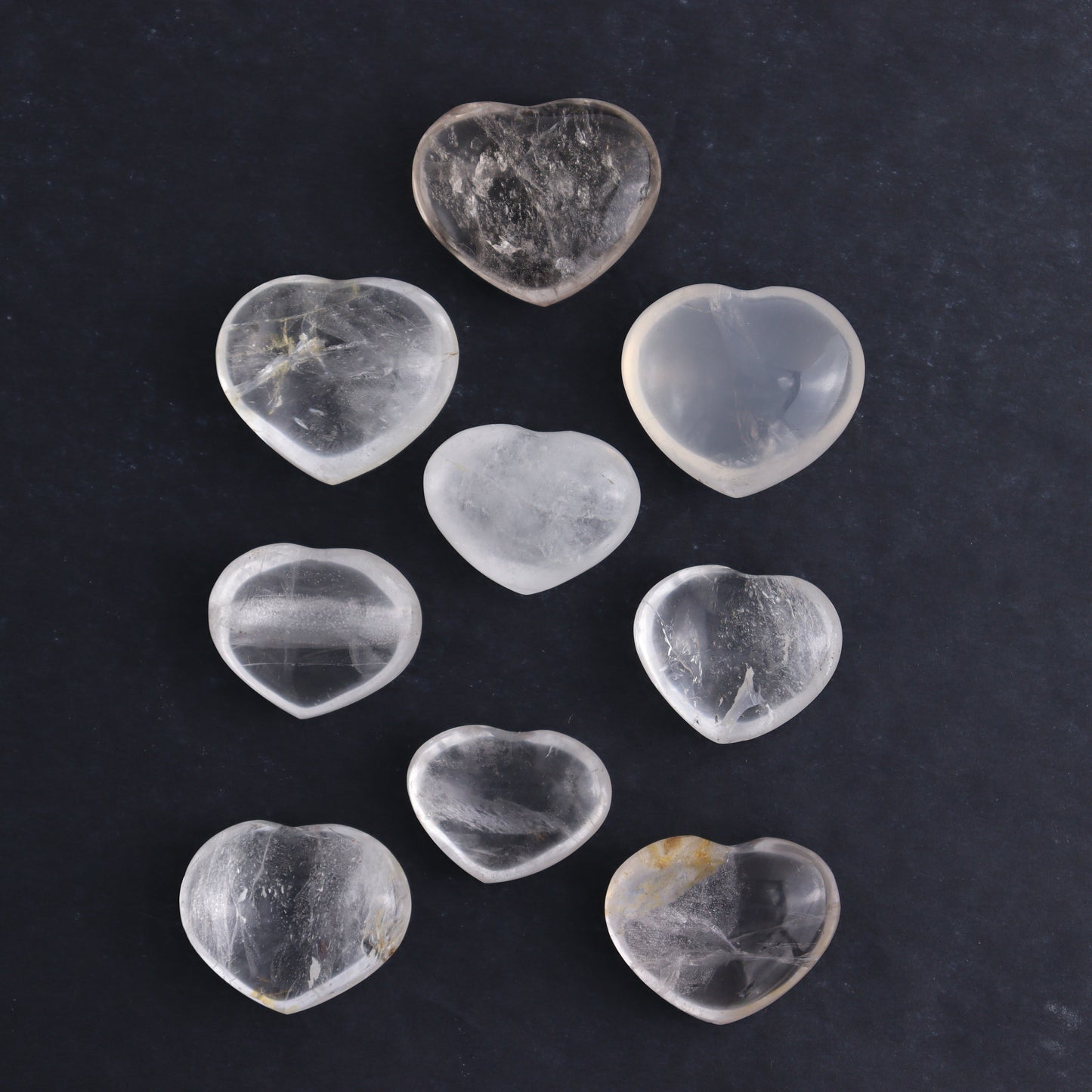 Clear Quartz Hearts Set of 20 Pieces - Expert Wholesale and Supplier of Wholesale Crystals & Bulk Gemstones, ["Clear Quartz","Hearts","Quartz"]