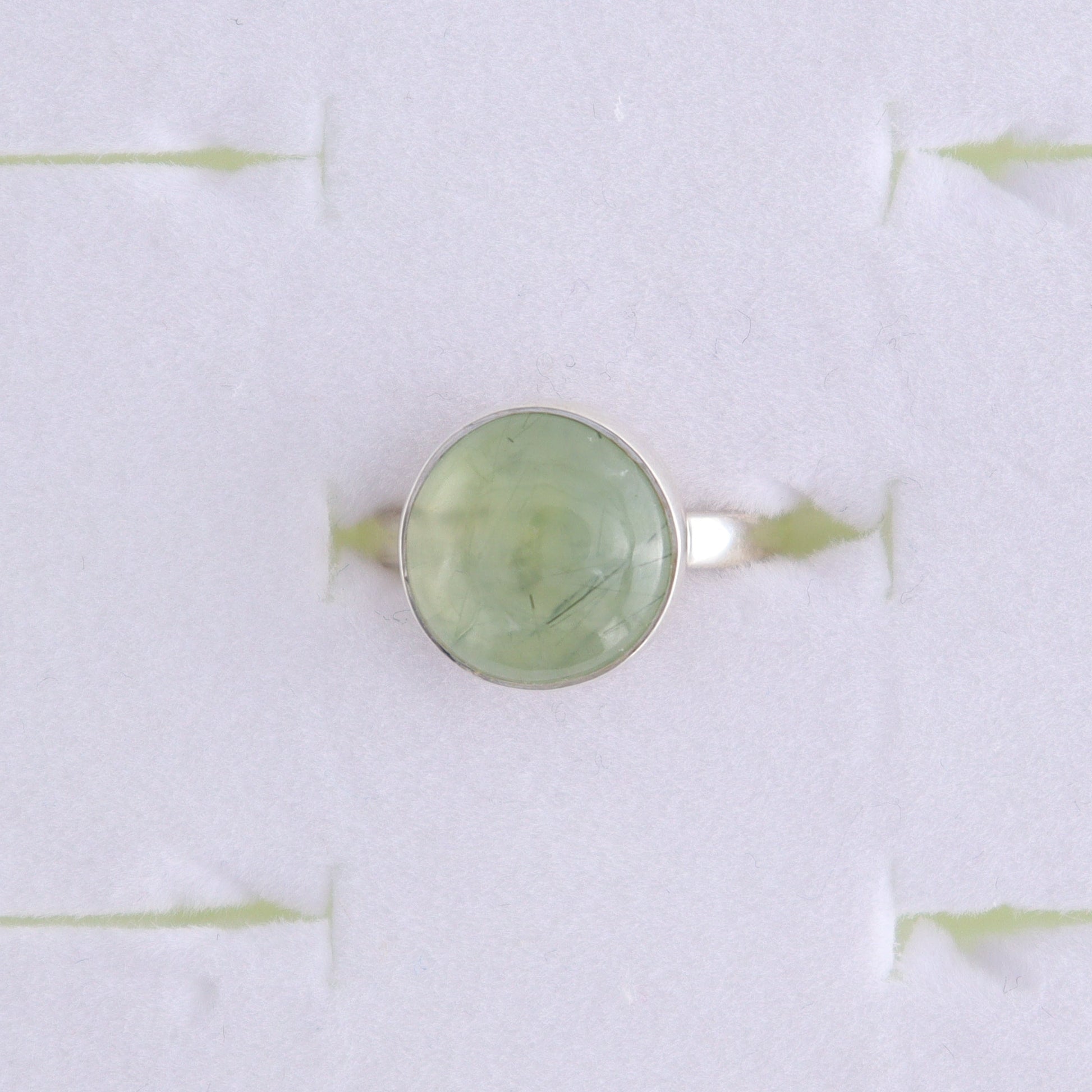 Prehnite Rings Set of 5 (Ring Holders Not Included) - Expert Wholesale and Supplier of Wholesale Crystals & Bulk Gemstones, ["Prehnite","Ring","rings","sterling silver"]