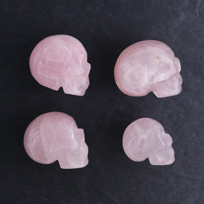 Rose Quartz Skulls Set of 4