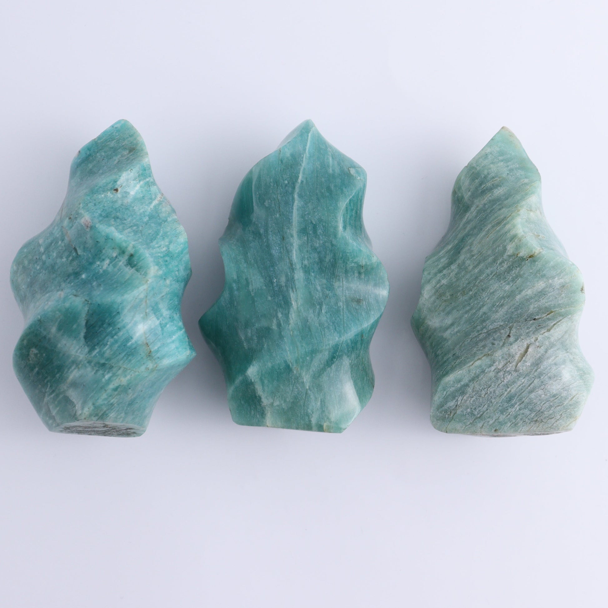 Amazonite Flames Set of 9 - Expert Wholesale and Supplier of Wholesale Crystals & Bulk Gemstones, ["Amazonite","flames","Madagascar"]