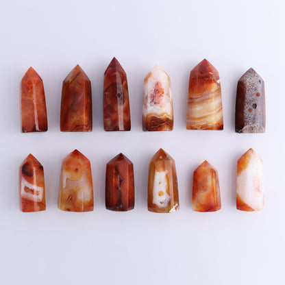 Carnelian Towers Set of 12 - Expert Wholesale and Supplier of Wholesale Crystals & Bulk Gemstones, ["carnelian","Madagascar","Towers"]