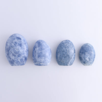 Blue Calcite Freeforms Set of 4 - Expert Wholesale and Supplier of Wholesale Crystals & Bulk Gemstones, ["Blue Calcite","Calcite","Freeform","Freeforms"]