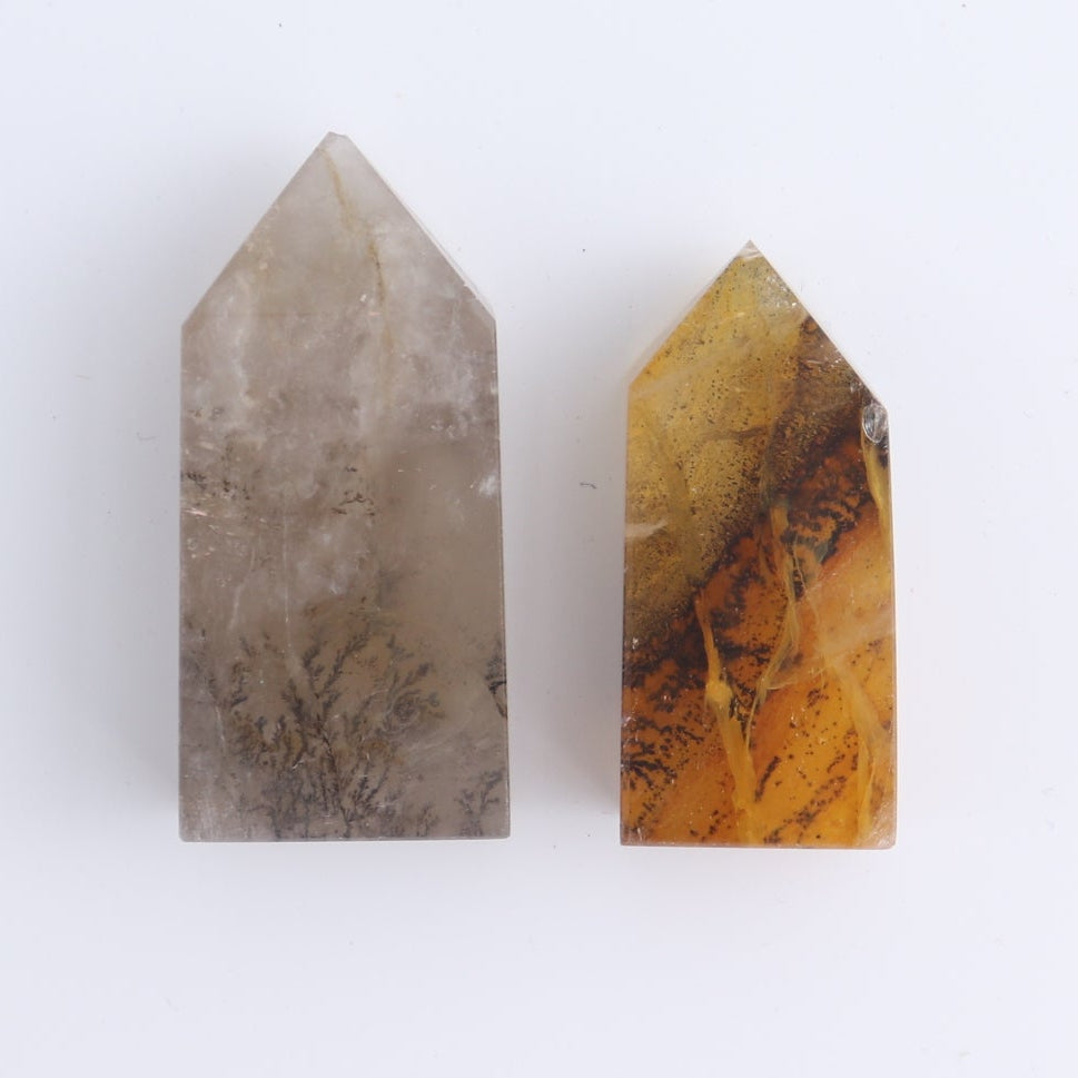 Dendritic Golden Healer Quartz Towers Set of 10