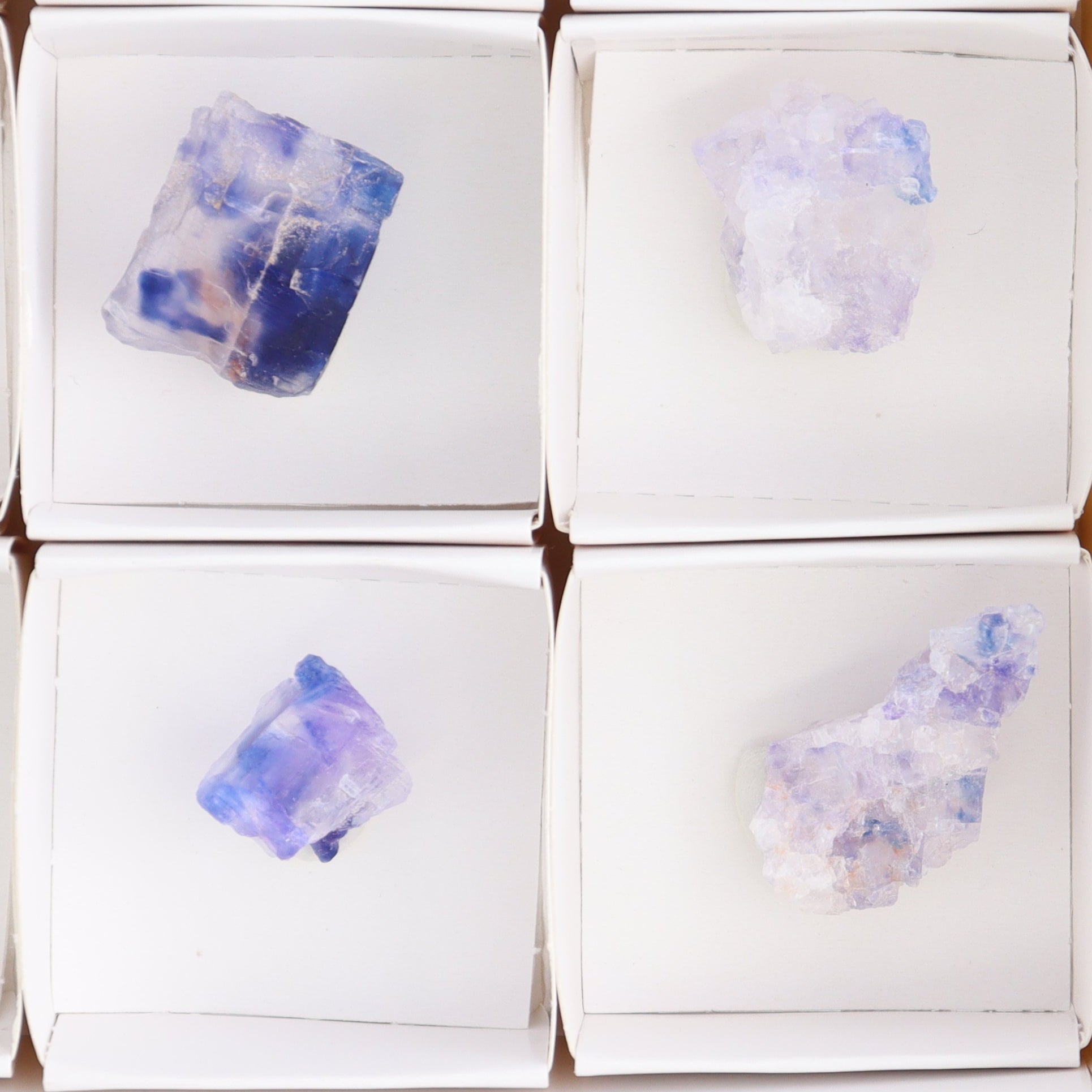 Canadian Blue Halite Rough Set of 9 - Expert Wholesale and Supplier of Wholesale Crystals & Bulk Gemstones, ["Blue Halite","Canada","Halite","Rough","Roughs"]