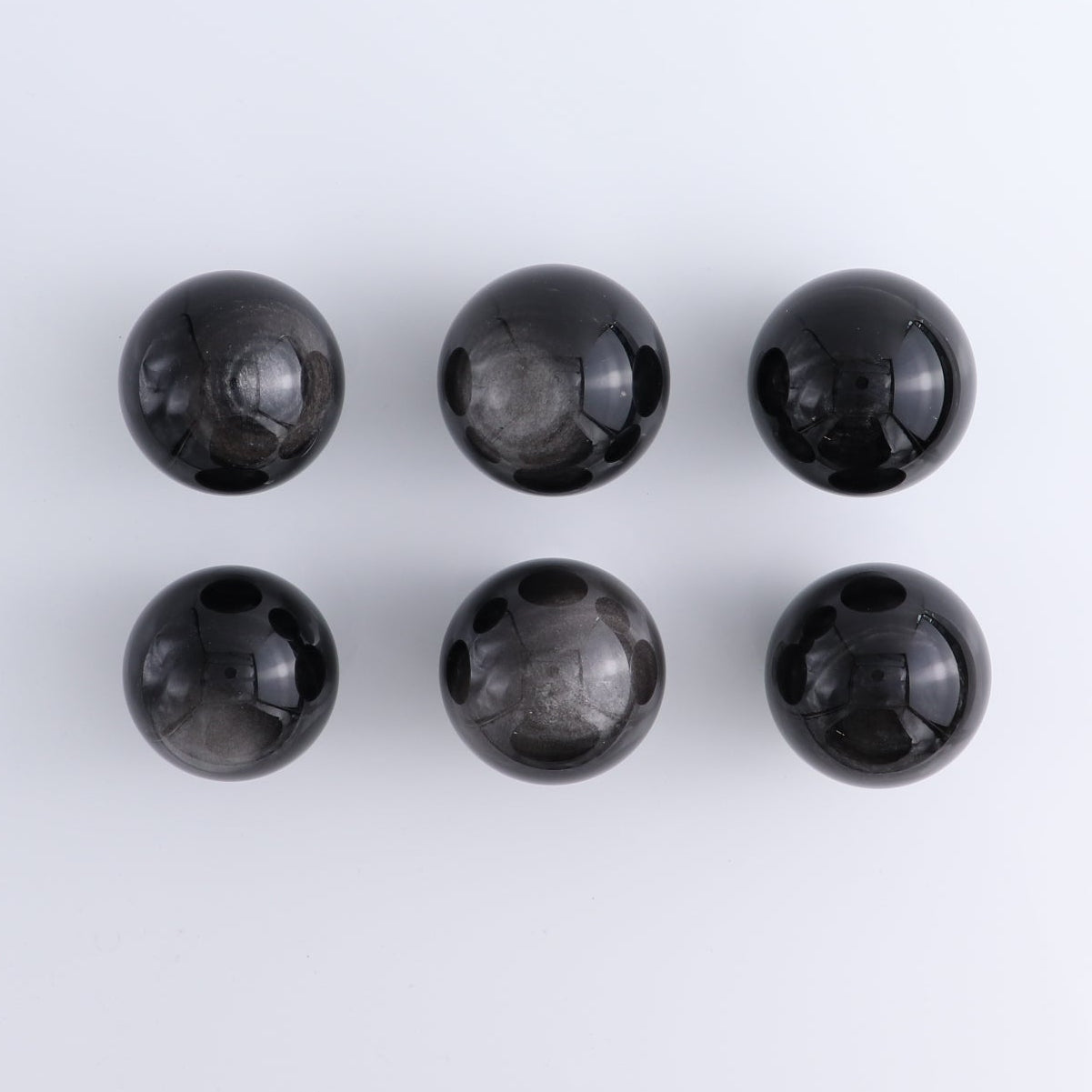 Obsidian Spheres Set of 6