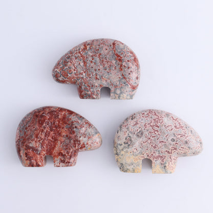 Leopardskin Jasper Bears Set of 6 - Expert Wholesale and Supplier of Wholesale Crystals & Bulk Gemstones, ["Bears","close_30","jasper","leopard skin jasper","Mexico"]