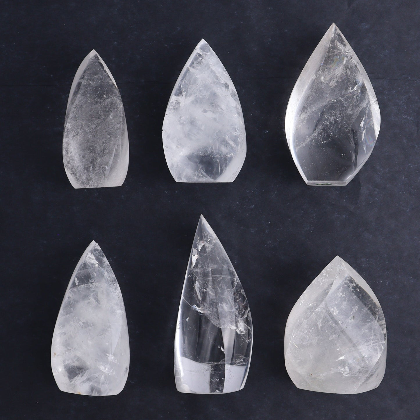 Imperfect Clear Quartz Flames Set of 6 - Expert Wholesale and Supplier of Wholesale Crystals & Bulk Gemstones, ["Brazil","Clear Quartz","flames","Quartz"]