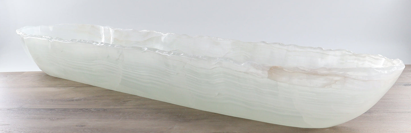 Mexican Onyx/Calcite Canoe Bowl
