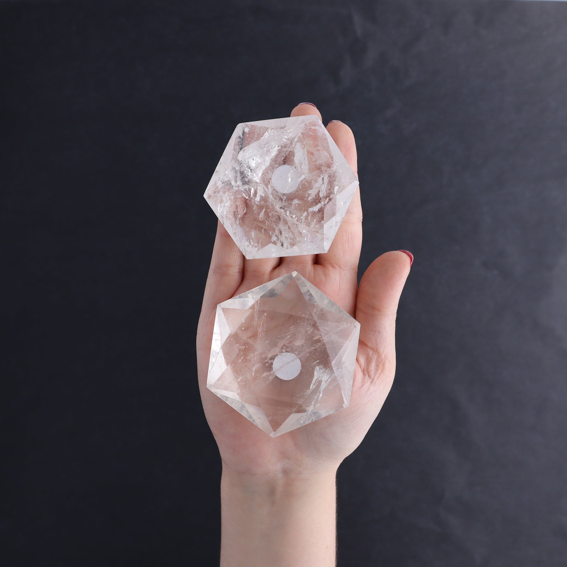 Clear Quartz Mixed Hearts & Hexagon Set of 4 - Expert Wholesale and Supplier of Wholesale Crystals & Bulk Gemstones, ["Brazil","Clear Quartz","Hearts","Hexagon","Quartz"]